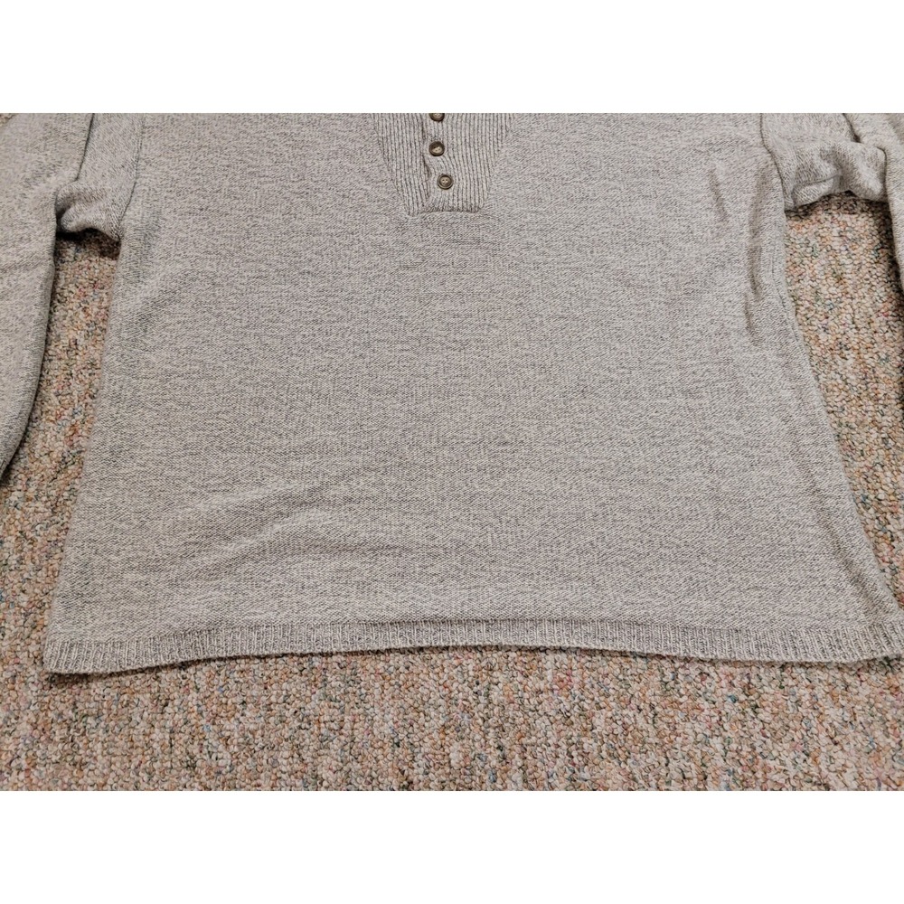 Fieldmaster Henley Sweater Mens 2XL Gray Vintage Cotton Knit Made in USA 90s - Picture 6 of 16